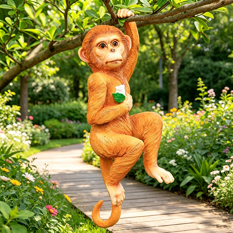 Animal Simulation Monkey Ornament Fiberglass Golden Monkey Model Outdoor Garden Rockery Sculpture Hanging Tree Monkey Decoration Animal Simulation Monkey Ornament Fiberglass Golden Monkey Model Outdoor Garden Rockery Sculpture Hanging Tree Monkey Decoration