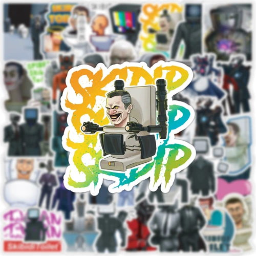 Туалетный человек и наклейка на стикер Skibidi Toime Game Cartoon Water Cup Водонепроницаемая декоративная наклейка граффити