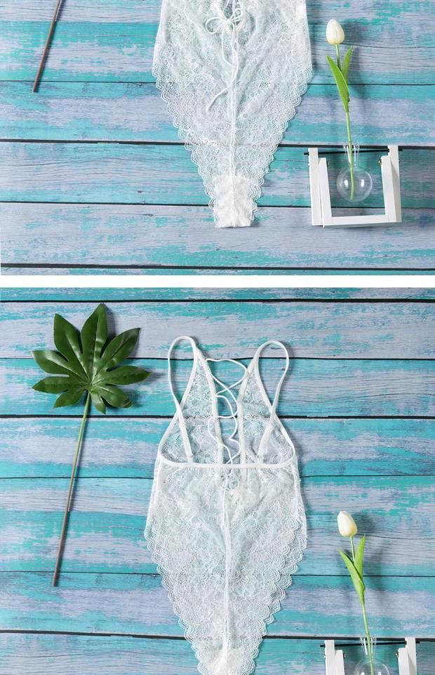 2019 mới gợi cảm đeo chéo ren sâu V Cô jumpsuit jumpsuit size lớn nữ sinh viên bikini - Bikinis ao tam xuan thu