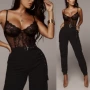 2019 mới ren ren gợi cảm khâu bikini đồ lót kim loại khóa backless vui vẻ jumpsuit đáy áo - Bikinis đồ bơi nữ dạng quần cạp cao