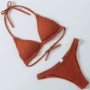 Ebay sizzling nổ mẫu nữ áo tắm chia 2019 mới màu rắn xếp li bikini bikini áo ngực sinh viên - Bikinis áo tắm kín đáo