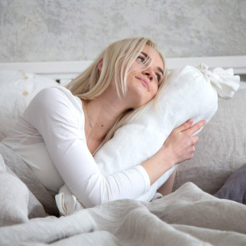 Linen Hug Pillow Female Strip Pillow Nordic Style Cute Pregnant Woman Sleeping Clips Leg Sofa Leaning Against Pillowcase Living-room Customize