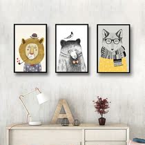 Living room decoration painting Nordic sofa background wall hanging painting Dining room modern minimalist triptych wall painting Elk wall painting