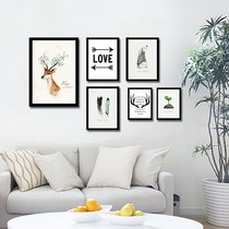 Living room sofa background wall triptych decorative painting Bedroom mural hanging painting Nordic entrance dining room modern minimalist wall painting