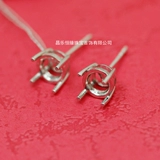Серьги, бриллиантовая инкрустация камня, золото 750 пробы, 5mm, 6.5mm