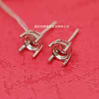 Серьги, бриллиантовая инкрустация камня, золото 750 пробы, 5mm, 6.5mm
