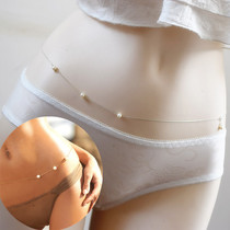 Fresh) 14K gold sexy body chain sterling silver waist chain natural pearl belt bikini yoga jewelry women