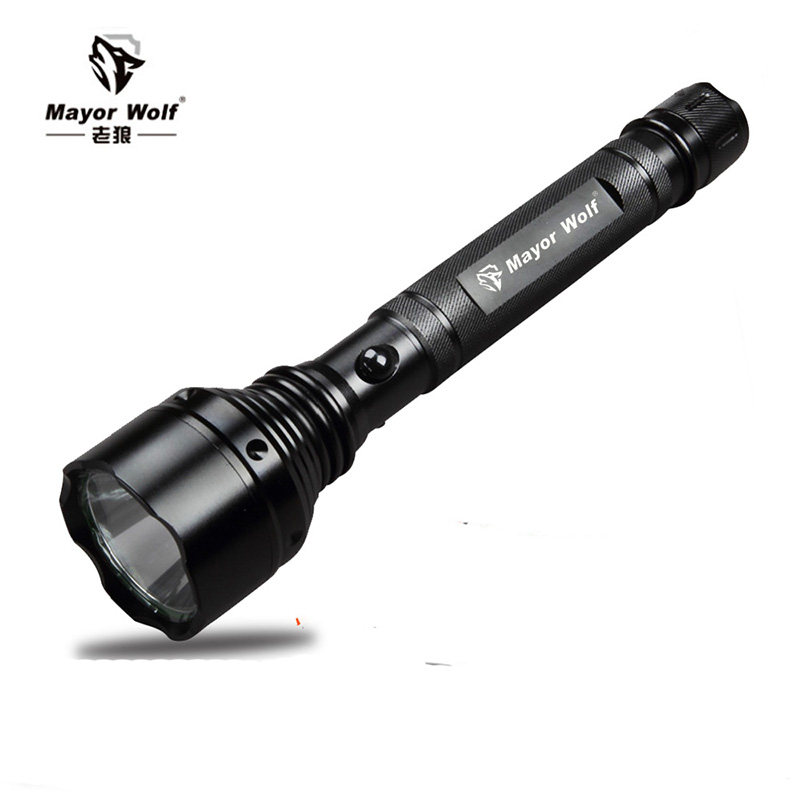 Old Wolf strong light flashlight outdoor riot high-power portable extended spotlight long-range rechargeable self-defense xenon lamp