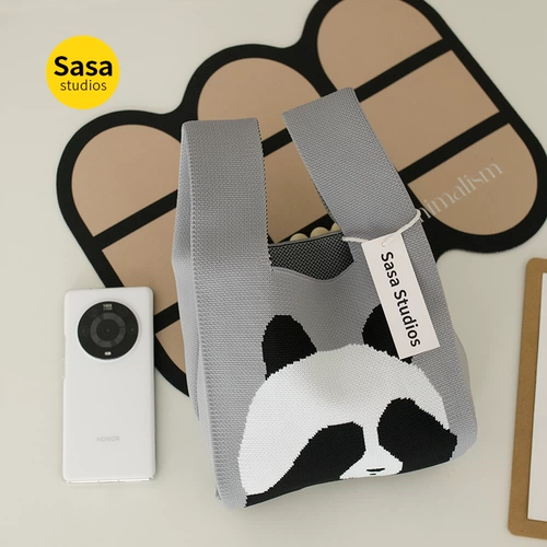 Мультяшная трикотажная небольшая сумка, портативная вместительная и большая сумка через плечо, жилет, барсетка, сумка для еды