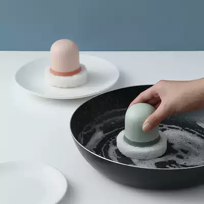 Four pack with handle cleaning ball sponge wipe kitchen supplies washing brush household Emery Brush pan wash pan brush
