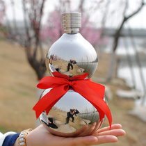 Gourd wine jug 3 catties wine liquor portable wine bottle household stainless steel wine gourd bottle outdoor kettle