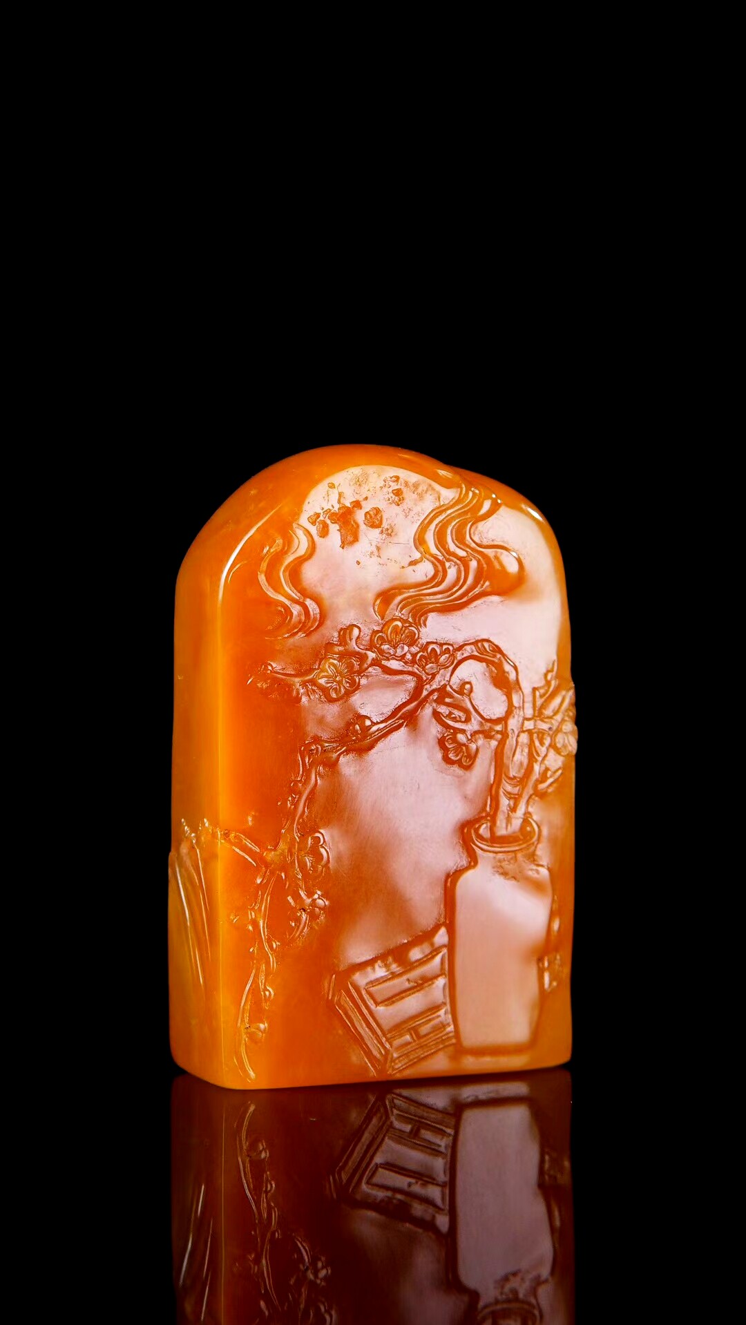 Liao Guo Tian Huang Hua Blossom Rich Shou Shan Tian Huang Frozen Seal Tian Huang Huang Ornament Landscape Master Chicken Blood Works