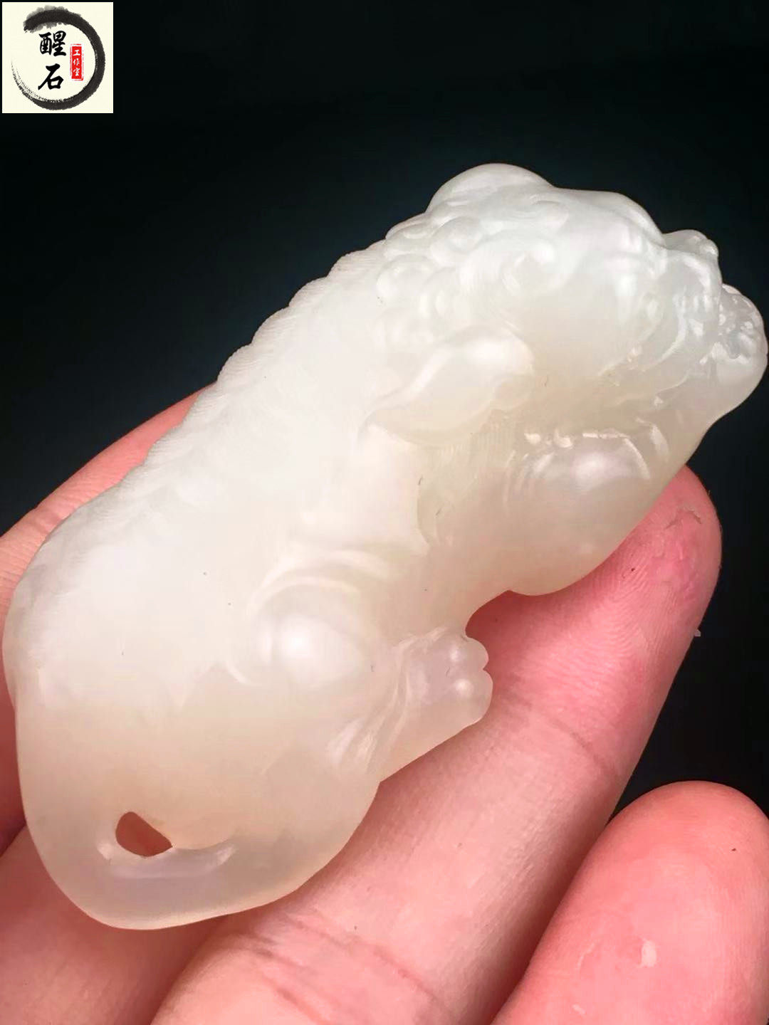 Shoushan Stone Alpine Crystal Recruiter Chaetian Yellow Handlebar to crystallize Ya'an green ancient beast Swaying Pieces Town Residence