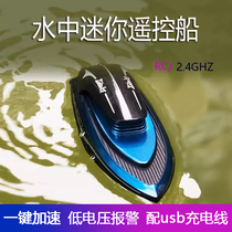 Bateau de contrôle à distance Mini Speedboat Children Electric High Speed Waterproof Racing Boat Diving Boat Boys Water Small Boat Model Toys