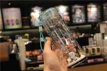 Creative couple jingle cat Doraemon fleshy double layer micro landscape cute glass cup Student cup