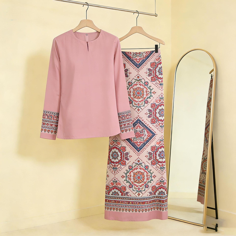 Malaysian Clothing Malaysia Baju Kurung Traditional Women's Long Skirt Two-Piece Set Ethnic Dress Malaysian Clothing Malaysia Baju Kurung Traditional Women's Long Skirt Two-Piece Set Ethnic Dress