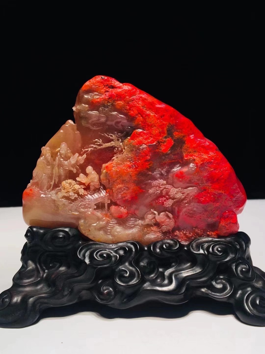 Changhua chicken bloodstone Dahongpao landscape decoration seal handle pieces Laokeng National Treasure Chicken bloodstone boutique collection custom