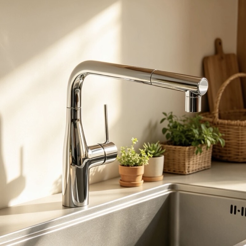 K Version Positioning Card Point Faucet, All-Copper Touch Kitchen Sink Faucet, Pull-Out Dishwashing Sink Faucet