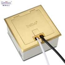 Ruibo ground socket All copper waterproof 130 open hidden side plug five holes two three plug power ground socket