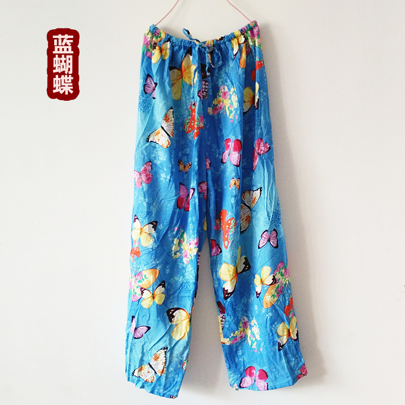 Mian lụa đồ ngủ nữ mùa xuân và mùa hè cộng với phân bón để tăng cotton nhân tạo lỏng phần mỏng trung niên cotton lụa dịch vụ nhà quần short kaki nữ