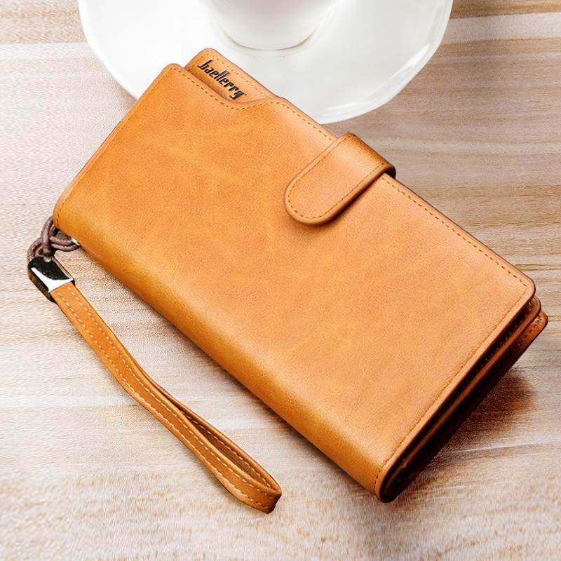 Bill of money yellow long wallet for men's long version 2022 Three folds the new large capacity multifunction pull-chain men's boomer