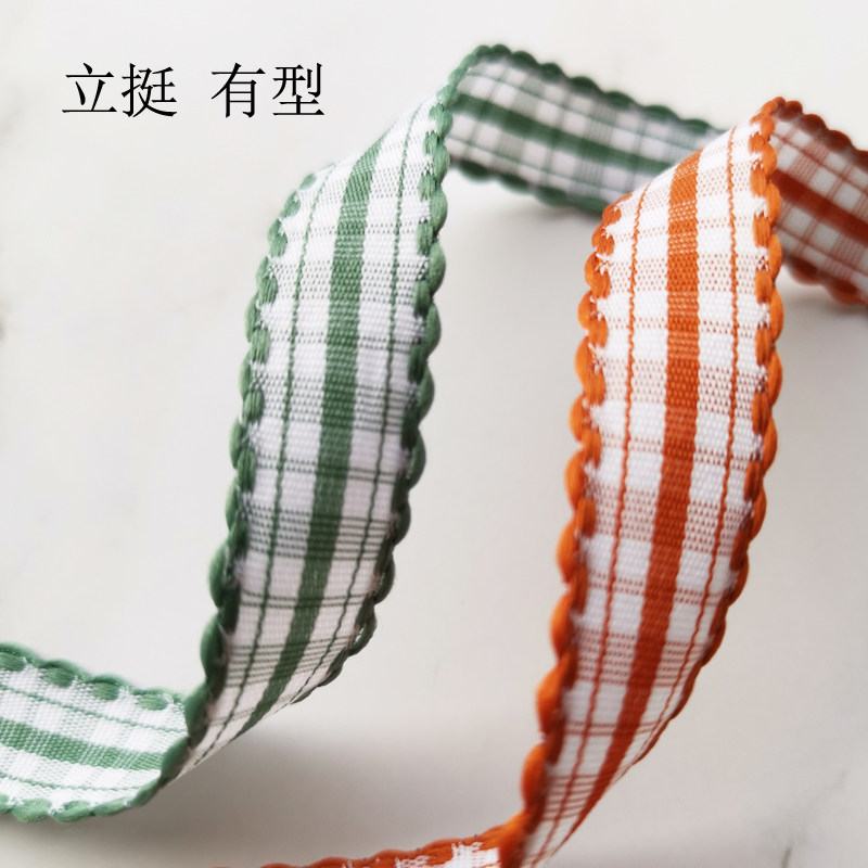 New products specialty fine grid ribbon packaging with hand hairpin material diy butterfly ribbon