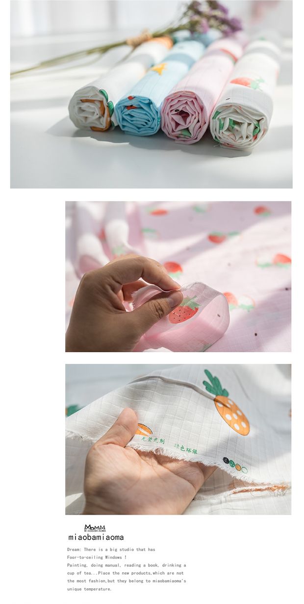 Cotton gạc đôi vải bé bộ đồ giường chăn quilt quần áo bé handmade vải cotton bọc - Vải vải tự làm vải may quần áo