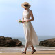Elegant dress ສີຂາວປອມສອງສິ້ນຊຸດ