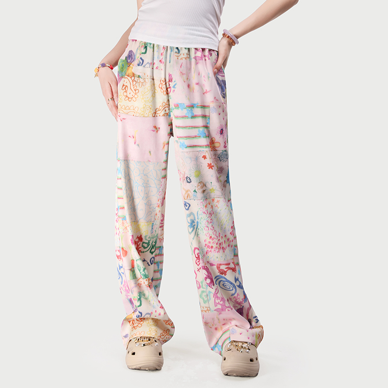 Raqck32738 Colorful Paint Splatter Design Dopamine High-End Straight-Leg Pants Casual Long Pants Raqck32738 Colorful Paint Splatter Design Dopamine High-End Straight-Leg Pants Casual Long Pants