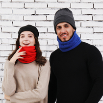 Thick fleece multifunctional outdoor mens and womens neck sleeve riding bib wind-proof bib hat fleece warm scarf