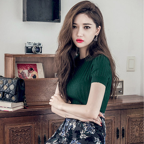 Mùa hè 2018 mới nửa cổ cao thời trang mỏng áo len ngắn tay áo len mỏng áo len đáy áo sơ mi nữ áo cardigan nữ mỏng