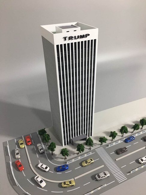 1:150 Integrated Modern Commercial Building Construction Scene Model Sand Disc Model Cartoon Scene