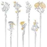 Медная китайская шпилька, ханьфу, аксессуар для волос, заколка для волос, серебро 925 пробы, подарок на день рождения