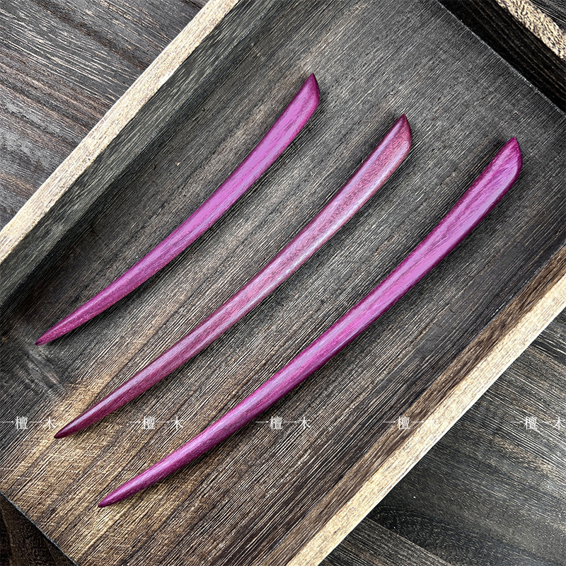 Natural Purple Core Wood Crescent Hairpin, Direct Sale from the Workshop, Artistic Hairpin, Daily Retro Chinese Style Hairpin for Updos Natural Purple Core Wood Crescent Hairpin, Direct Sale from the Workshop, Artistic Hairpin, Daily Retro Chinese Style Hairpin for Updos