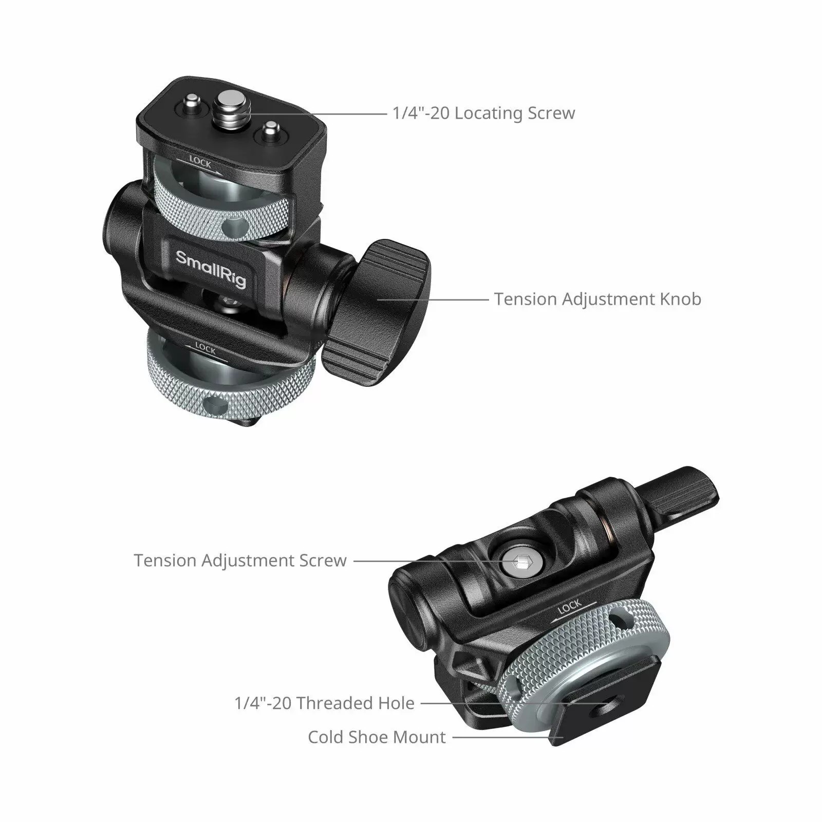 SmallRig 6313 Monitor Support for Horizontal & Vertical Shooting with Cold Shoe Mount 監視器支架 圖文描述 09