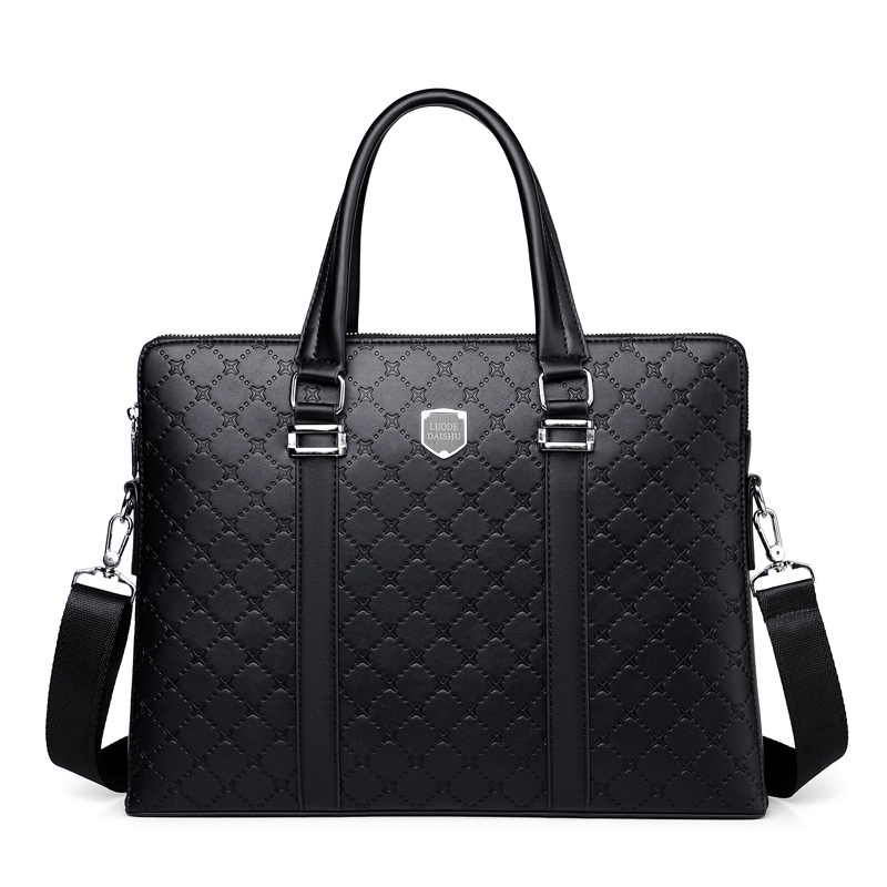 Hong Kong I TGREG men's portable business briefcase laptop bag fashion leather shoulder messenger bag