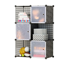 diy combination bookshelf iron net Magic Film simple assembly bookcase simple open cabinet free combination shelf