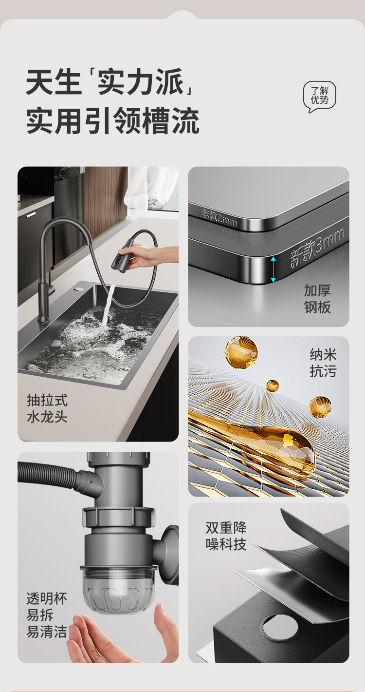 Мойка двойная 卡贝304不锈钢水槽大单槽加厚侧排水洗菜盆厨房洗碗台下盆洗菜池 Cobbe