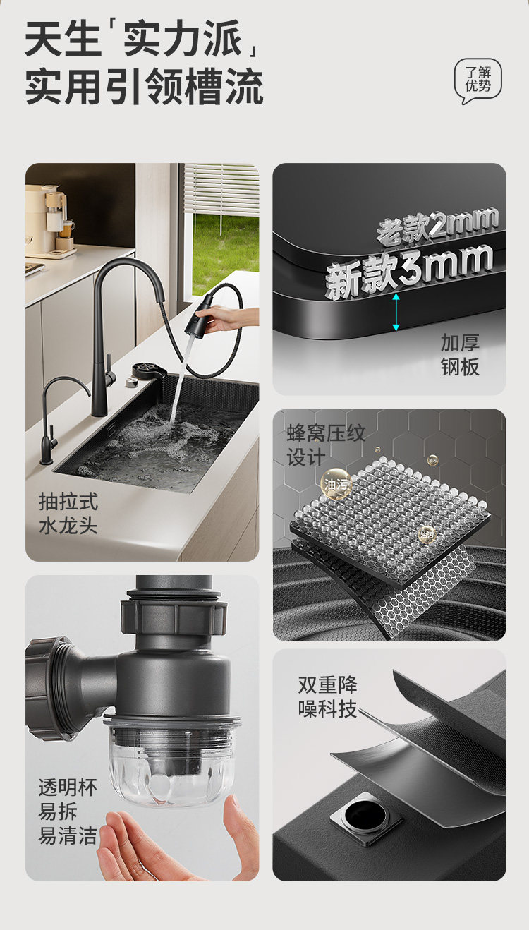 Мойка двойная 卡贝304不锈钢压纹水槽洗菜盆加厚大单水槽厨房菜盆洗碗槽池台下 Cobbe