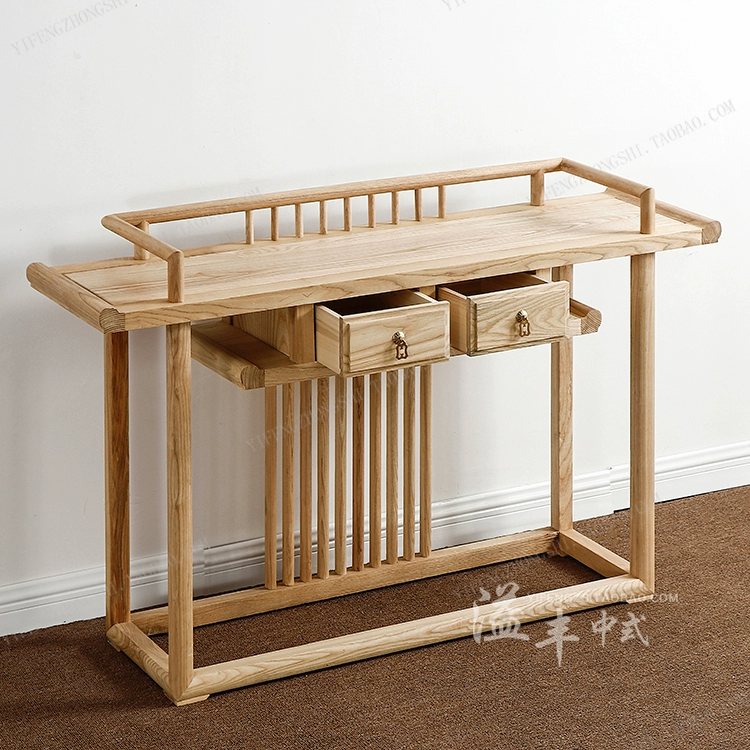 Zen mới Trung Quốc tro gỗ đầu phẳng trường hợp hiên giả bảng cổ điển Ming thiết kế đồ nội thất gỗ lưu trữ bàn rắn - Bàn / Bàn 	bán bàn gỗ cổ điển	