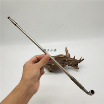 Traditional old-fashioned copper silver plated dry cigarette bag Leaf tobacco pot smoke bucket fine and imitation ancient carved ancient play collection Smoke