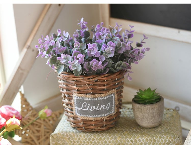 Cây mô phỏng cây cảnh nhỏ giỏ hoa giả chậu trồng cây trong nhà phòng khách trong nhà cây xanh để bàn trang trí hoa đặt đồ trang trí - Hoa nhân tạo / Cây / Trái cây bình hoa giả trang trí phòng khách