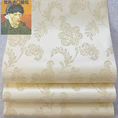 American imported tail goods wallpaper European warm relief Dark Flower bedroom full study living room original wallpaper