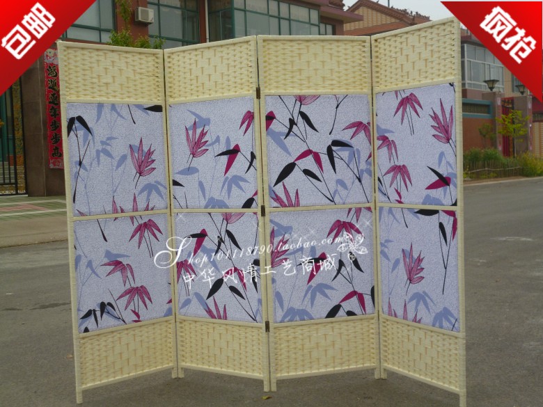 Diện tích hạn chế dệt mây mây vải màn hình phòng khách vách ngăn đơn giản gỗ rắn màn hình gấp di động phù hợp phòng - Màn hình / Cửa sổ vach ngan phong