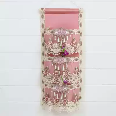 Cotton linen door rear wall wall storage bedroom finishing cleaning tools hanging tape storage artifact multi-layer wardrobe back