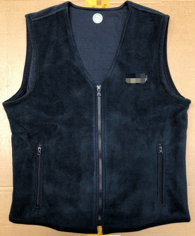 Fleece Vest Autumn and Winter Navy Blue Polar Fleece Warm Fleece Vest V-Neck Zipper