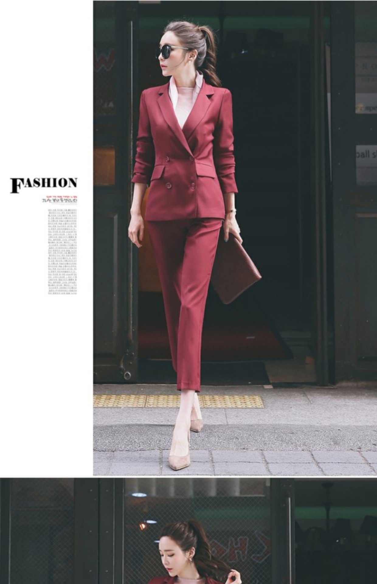 Quần lửng nữ dáng lửng trắng cổ điển chuyên nghiệp 2018 mới nhỏ nước hoa phiên bản Hàn Quốc của khí chất hai mảnh váy nữ