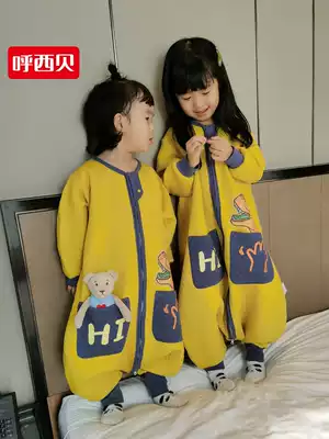 Xibei split leg sleeping bag children sleep wearing children split foot spring and autumn warm anti kicked by small children sleeping bag
