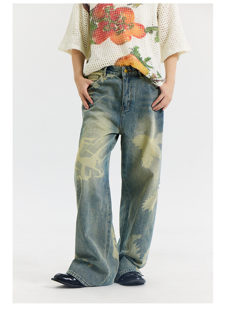 Qoo10] CONP 23SS Leaves On Jean 