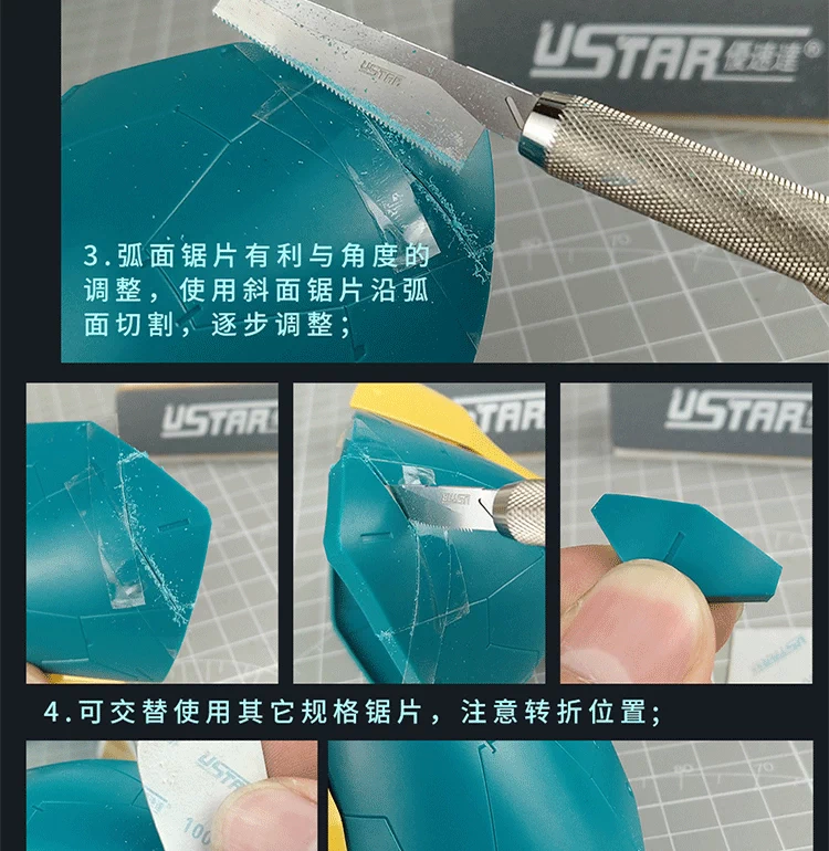 Bộ lưỡi cưa siêu mỏng mô hình tốc độ tuyệt vời Bộ công cụ Retrofit cong / xiên / cạnh thẳng 0.15mmUA-92601 - Công cụ tạo mô hình / vật tư tiêu hao